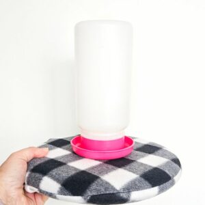 Drinkbak verwarmer met fleece hoes