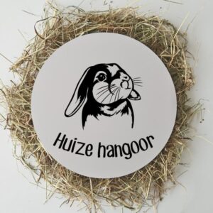 Huize hangoor konijnen bord
