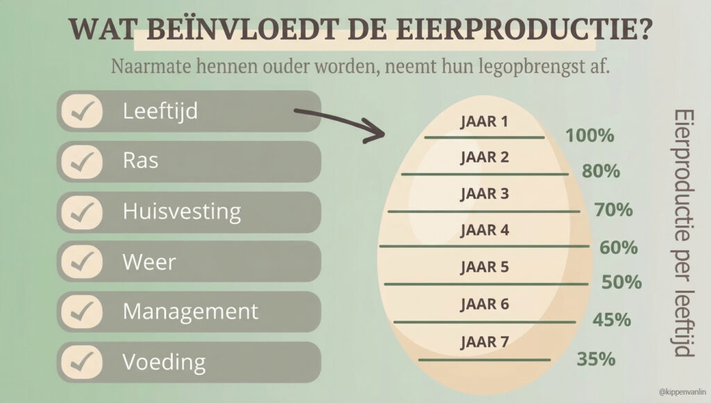 tot welke leeftijd leggen kippen eieren