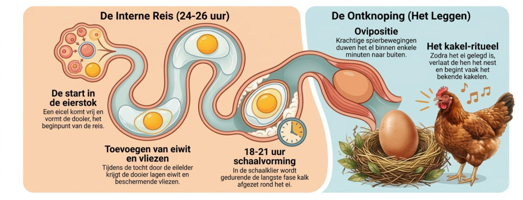 Cyclus van een ei bij een kip overzicht